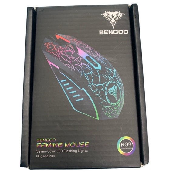 New Bengoo gaming mouse wired optical computer laptop gamer LED - Picture 1 of 7